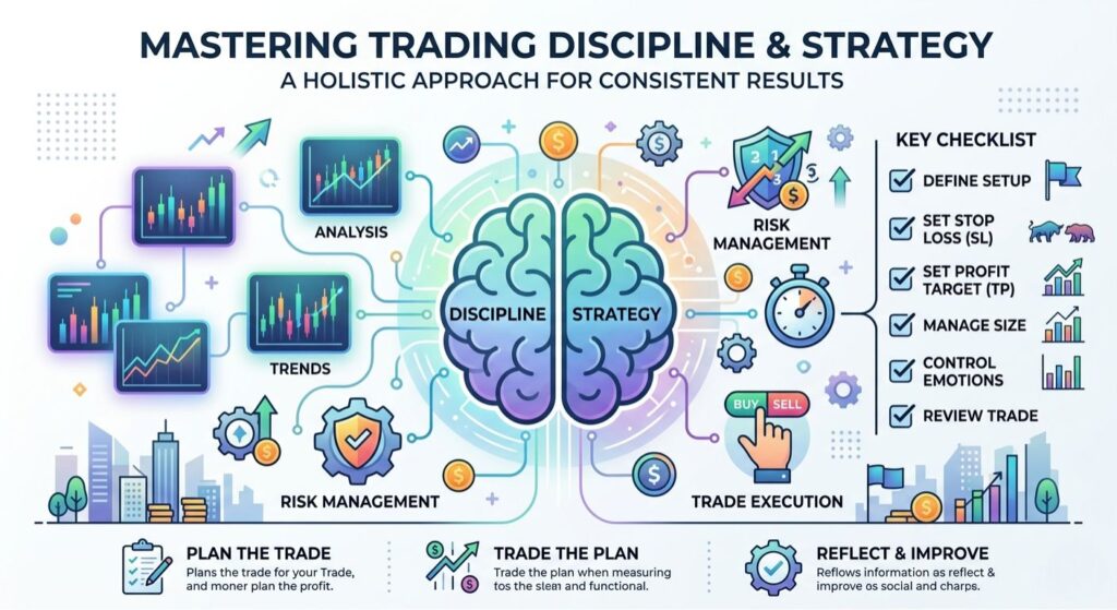 Risk reward ratio in trading showing 1:3 profit vs loss infographic with stock market charts